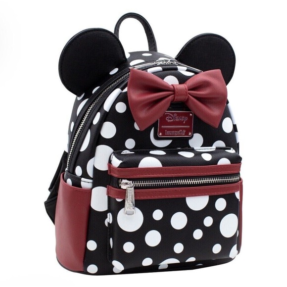 Loungefly Disney Minnie Mouse White & Black Polka Dot Faux Leather Mini … main image 6